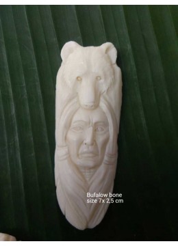 wholesale Affordable Bali Spirit Bone Carved Natural Pendant, Costume Jewellery