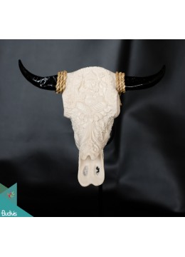 wholesale Artificial Resin Buffalo Skull Head Wall Decoration, Resin Figurine Custom Handhande, Statue Collectible Figurines Resin, Home Decoration