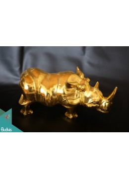 wholesale Artificial Resin Rhino Hand Painted Home DÃ©cor Gold, Resin Figurine Custom Handhande, Statue Collectible Figurines Resin, Home Decoration