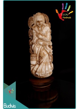 wholesale Bali Goddess Hand Carved Bone Scenery Ornament Top Selling, Home Decoration