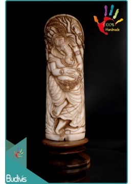 wholesale Bali Hand Carved Bone Ganesha Scenery Ornament Top, Home Decoration