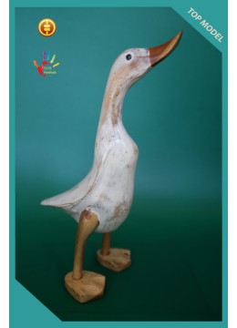 wholesale Bali Manufacturer White Washed Wood Duck, Wooden Duck, Bamboo Duck, Bamboo Root Duck,, Home Decoration