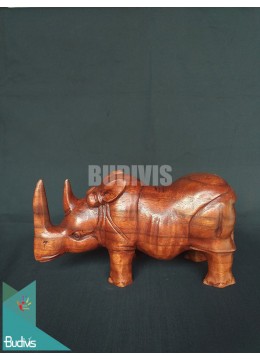 wholesale Bali Wholesale Wood Carved Rhino Production, Home Decoration