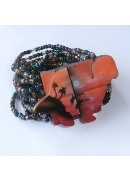 wholesale Beaded Bracelet Wood Buckle, Costume Jewellery