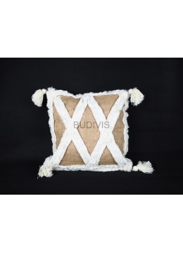 wholesale Best Quality Bohemian Burlap Macrame Hand Knitted Pillowcase, Handicraft