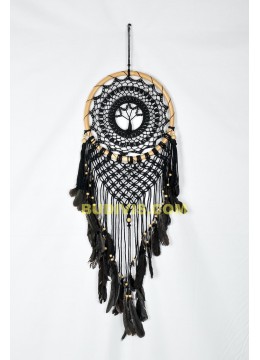 wholesale Best Seller, Black Bohemian Style Macrame Wall Hanging Dreamcatcher, Dream Catchers