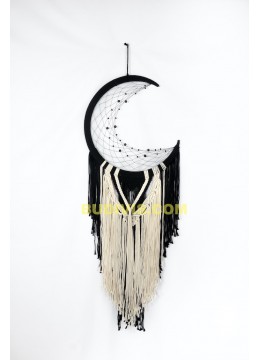 wholesale Black And White Crescent Moon  Macrame Wall Hanging Dreamcatcher, Dream Catchers