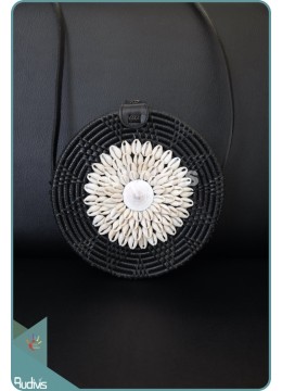 wholesale Black Plain Rattan Bag With Sea Shell Decoration, Fashion Bags