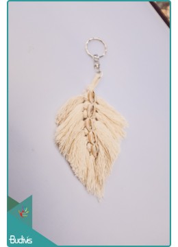 wholesale Boho Macrame Feather Keychain, Keychain