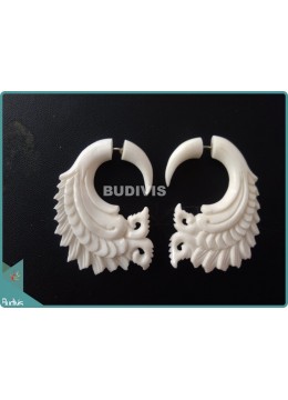 wholesale Bone Carving With Wing Style Earrings Sterling Silver Hook 925, Costume Jewellery