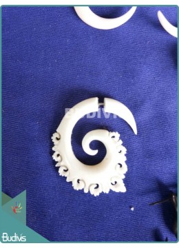 wholesale Bone Crafting Spiral Tribal Earrings Sterling Silver Hook 925, Costume Jewellery