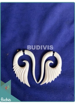 wholesale Bone With Eagle Wing Spiral Earrings Sterling Silver Hook 925, Costume Jewellery