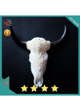 wholesale Cheap Bali Ox Bone Carved Skull Head Buffalo, Costume Jewellery