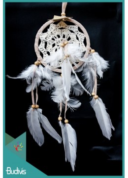 wholesale Dream Catcher, Dreamcatcher, Dreamcatchers White With Feather On The Center, Handicraft