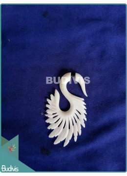 wholesale Goose Wing Bone Carving Earrings Sterling Silver Hook 925, Costume Jewellery