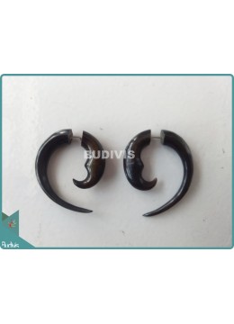 wholesale Horn Round Simple Tribal Earrings Sterling Silver Hook 925, Costume Jewellery