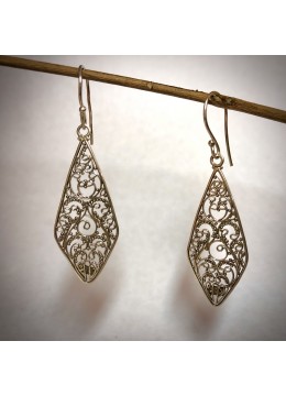 wholesale Large Statement Silver Earrings, Antique Silver Drop Earrings, Engraved Silver Earrings, Costume Jewellery