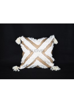 wholesale Local Artisan Bohemian Burlap Macrame Hand Knitted Pillowcase, Handicraft