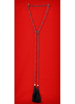 wholesale Long Beaded Lariat Tassel Necklace Black Pearl, Costume Jewellery
