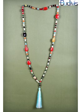 wholesale Long Glass Beads Tassel Necklace, Costume Jewellery