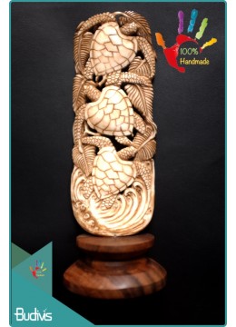 wholesale Manufactured Turtle Hand Carved Bone Scenery Ornament Top Selling, Home Decoration