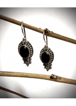 wholesale Natural Black Onyx Top Quality Gemstone925 Silver Earring, Costume Jewellery