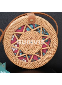 wholesale Natural Rattan Bag With Leather Strap, Fashion Bags