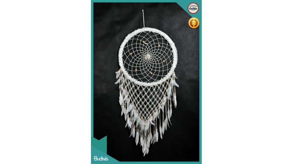 New! Large Fabric Hanging Dreamcatcher Combi Crocheted