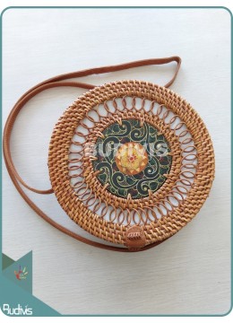 wholesale Painted Rattan Bag With Spring Pattern, Fashion Bags