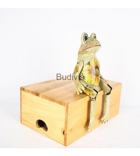 Production Decoupage Wooden Statue Animal Model, Frog