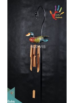 wholesale Production Outdoor Hanging Wood Duck Bamboo Wind Chimes, Bamboo Crafts