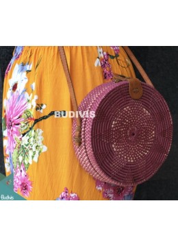 wholesale Purple Rattan Bag White Flower Pattern, Fashion Bags