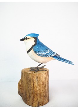 wholesale Realistic Wooden Bird Blue Jay, Home Decoration