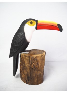 wholesale Realistic Wooden Bird Toco Toucan, Home Decoration