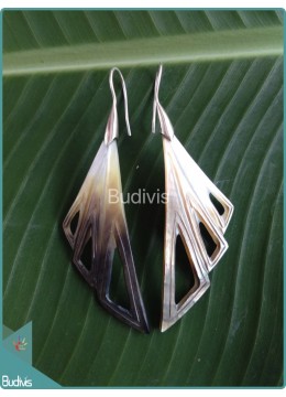 wholesale Seashell With Triple Triangle Earring Sterling Silver Hook 925, Costume Jewellery