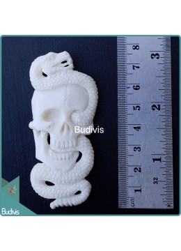wholesale Skull With A Rattlesnake Ox Bone Spirit Model, Costume Jewellery