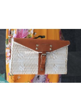 wholesale Sling Rattan Purse With Leather Cover, Fashion Bags