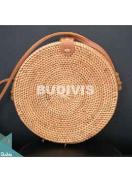 wholesale Solid Woven Classic Natural Round Rattan Bag, Fashion Bags