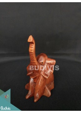 wholesale Top Model Wood Carved Sitting Elephant From Bali, Home Decoration