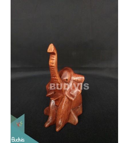 Top Model Wood Carved Sitting Elephant From Bali
