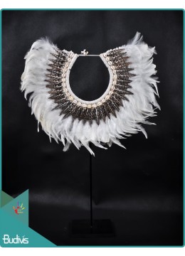 wholesale Top Sale Tribal Necklace Feather Shell Decorative On Stand Home Decor Interior, Home Decoration