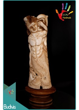 wholesale Top Selling Mermaid Hand Carved Bone Scenery Ornament Wholesale, Home Decoration