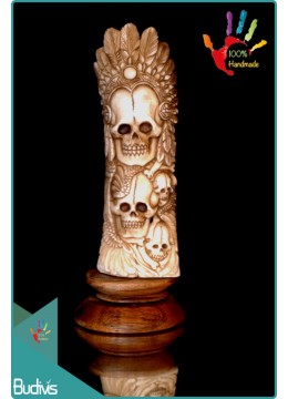 wholesale Top Selling Skull Hand Carved Bone Scenery Ornament Top Model, Home Decoration