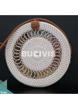 wholesale White Rattan Bag With Springs Pattern, Fashion Bags