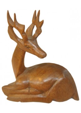 wholesale Wood Carving Deer Statue, Home Decoration