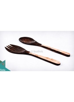 wholesale Wooden Coco Spoon With Shell Decorative Set 2 Pcs, Home Decoration