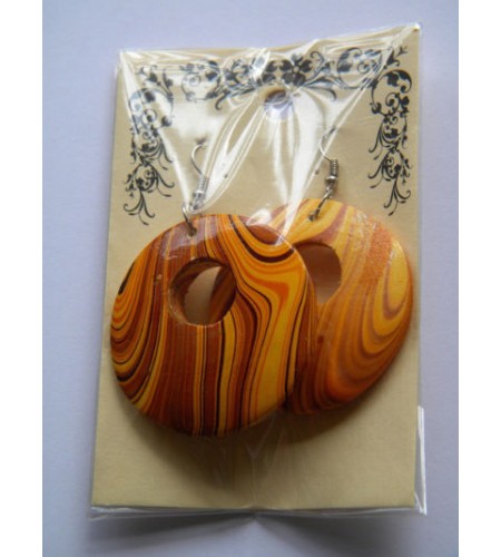 Wooden Painting Earring