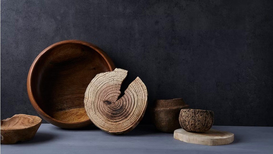 Eco-Friendly Kitchen Set: Embrace Sustainability with Wooden Bowls, Plates, Spoons, and Forks