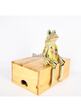 Production Collage Wooden Statue Animal Model, Frog