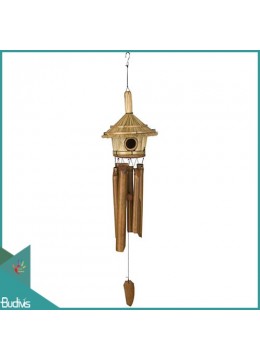 Bali Outdoor Hanging Bird House Natural Bamboo Wind Chimes